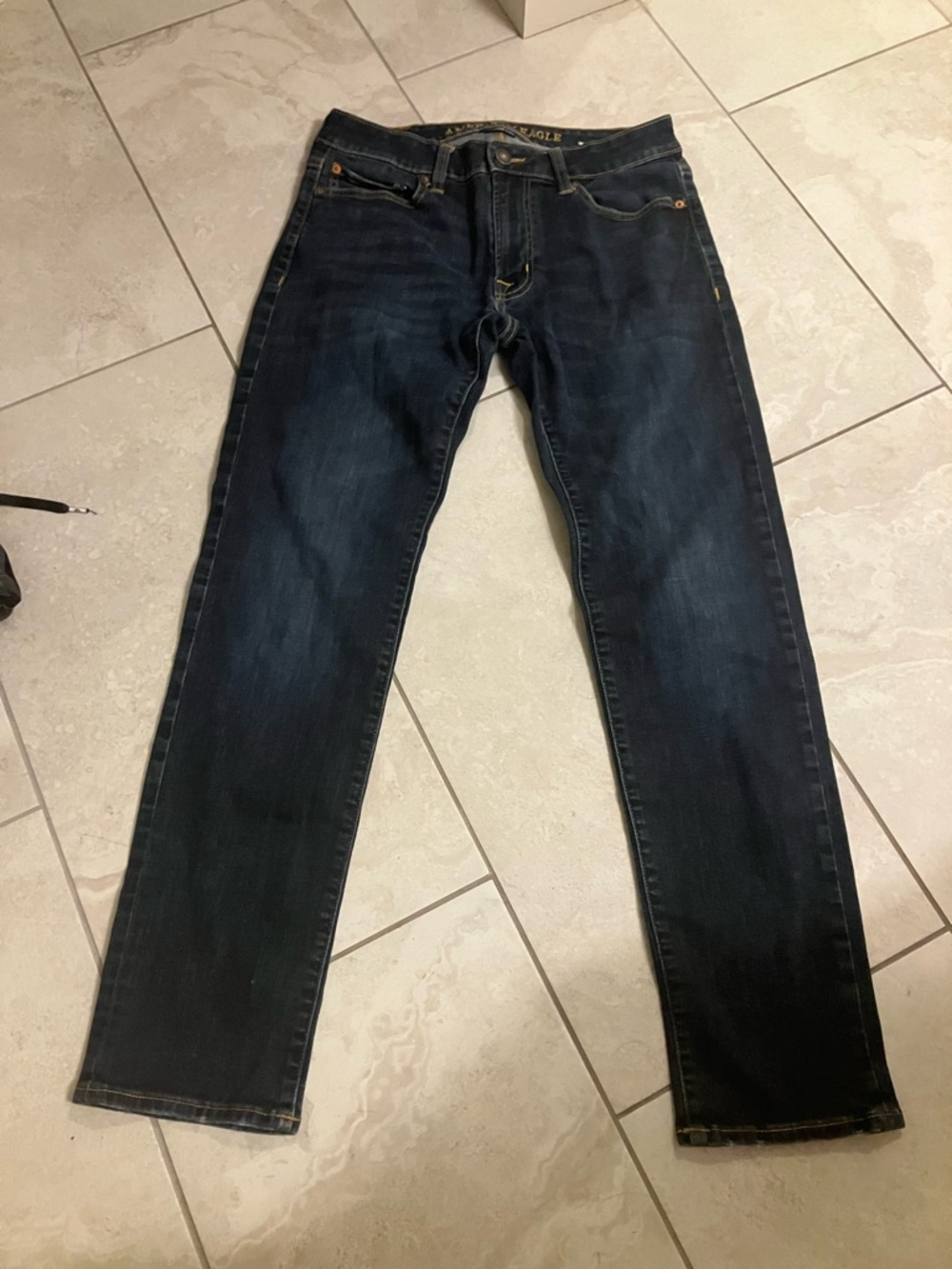American Eagle Outfitters Men's Dark Indigo Straight Jeans